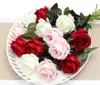 Roses fraîches au toucher réel, fleurs artificielles, décorations de maison pour fête de mariage, anniversaire, fausse fleur en tissu WLL682