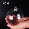 300 pcs 8cm Natal transparente bola de doces caixas românticas design plástico esferas claras festival decorações xmas árvore bugiganga ornamento sn2795