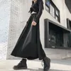 Harajuku punk stil kjolar kvinnor hög midja splitter spänne oregelbunden gotisk kjol svart mode streetwear fritt justerbar 210421
