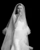 Bridal Veils TopQueen V115 Romantic Wedding Veil 2 Lager Cover Face Long Veu Bride 5 Meter Cathedral Drop Pure White5313593