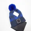 Women Designers Pom Pom Beanie Hat Men Luxury Ski Hats Autumn Winter Warm Lattice Cap Outdoor Visors