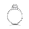 Pansysen esmeralda corta 925 Sterling prata simulada moissanite anel casamento anéis de zircão para as mulheres por atacado jóias Y0611