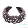 Knut Pearl Beading Headband Cloth Hårslinga För Kvinnor Hårband Huvudbonader Flickor Hår Tillbehör Smycken Chritamas Presenter