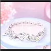 Charm Jewelry 925 Sterling Sier Hand Chain Bracelets Original Box For Pandora Knotted Heart Bracelet Women Luxury Designer Drop Deliv