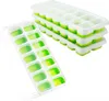 Ice Cube Trays Cream Tools Easy-Release Silicone Flexible 14-Cells With Spill-Resistant Removable Lid Freezer Stackable Ices Tray Withs Covers HH21-256