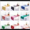 布のテキスタイルホーム庭のドロップデリバリー2021ソリッドカラーテーブルフラグスパンコールの装飾品テーブルランナーファッションBabyBrathフルバージョン表C