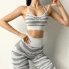 Legginsy Damskie Zestaw sportowy Yoga S Gym Ubrania Tygrys Wzór Odzież Sportowy Bra 210802