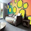 Wallpapers Milofi Grote behang Muurschildering Custom 3D Drie-Dimensionale Geometrische Zeshoek Mozaïek Achtergrond