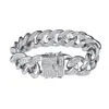 Großes schweres 8-Zoll-18-mm-Micro-Pave-CZ-Kubikzirkonia-Armband mit kubanischen Gliedern, vollständige Iced-Out-Kette, Armreif, Hip-Hop-Punk-Schmuck, Geschenke für Liebhaber, Männer und Frauen