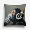 Cuscini da scimmia da gorilla hipster chic copri cuscino pensando a gorilla pittura arte cuscino coperchio camera da letto cuscino di lino decorativo Case6457630