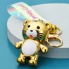 Creative Acrylic Tiger Keychain Cartoon Animal Key Chain Ring Pendant Men Women Couple Key Holder Trinket Gift G1019