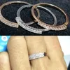 Unikalna diamentowa obrączka ślubna Real 14K 585 Złote Wedding Połącz dla kobiet 0 12ct Diamond Anniversary Match Zespół CJ1912051975