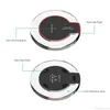Crystal Qi Trådlös laddare Fast Laddningsplatta Mini Ultra-Slim Cabless Laddare för iPhone 12 11 Pro Samsung S20 Huawei med detaljhandel