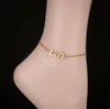 1980-2000 Birth Year Anklet Leg Bracelet Jewelry Personalize Stainless Steel Gold Silver Custom Number Anklets for Women