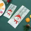 Décorations de Noël 50 pièces de joyeux cadeau sac cuisson emballage Claus bonbons bonhomme de neige Santa Cookie dessin animé J6P5