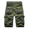 Camouflage Cargo Shorts Men 2020 New Mens Casual Shorts Male Loose Work Shorts Man Military Short Pants Plus Size 29-44 No Belt X0628