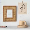 Cornice in rattan per l'arte della parete Nordic Wall Po Rectangle Creative Japanese Desktop Picture Frame Display