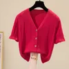 Summer Super Plus Big Size Women Candy Colors tunic Top short Sleeve sweater Cardigan Poncho Mori Girl vetement femme 210604