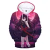 Enkla och vackra nya män Kvinnor Anime Pullover Akame Ga Kill 3d Print Hoodie Harajuku Streetwear Akame Ga Kill Sweatshirts Y211118