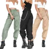 Pantaloni Harem Fashion Streetwear per donna 2021 Pantaloni Hip Hop femminili larghi a vita alta con catene da donna Q0801