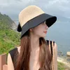 Summer Straw Hat Woman Fashion Travel Panama Trend Trend Bucket Hat Lady Sunshade Oddychające czapki słoneczne