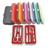 party favor 7 colors Nail Clippers Kit Scissors Tweezer Knife Ear pick Manicure Set Nail Manicure Set Supplies T2I52533