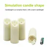 Bougies LED sans flamme, 3 pièces/6 pièces, pilier en plastique à piles, bougie scintillante pour décoration de fête