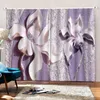 Curtain & Drapes 3D Stereoscopic Flower Window Blackout Curtains For Living Room Bedroom Home Decoration Purple Romantic