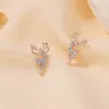 Kerstcadeau Diamond Elanden Stud Oorbellen Europese Legering Herten Vorm Oor Nail Vrouwen Souvenir Festival Dier Oorbel Mode-sieraden Accessoires