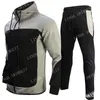 Дизайнер с капюшоном с капюшоном Tracksuits Logo Print Mens повседневная улица досуг мода уличная одежда пуловер толстовки с длинными рукавами пальто и брюки толстовки установить большой логис