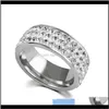 Anéis jóias entrega entrega 2021 8mm carboneto de aço de titânio com strass mens e mulheres banda de anel de casamento US tamanho 6 a 13 cores (ouro, si