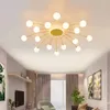 Nordic Modern LED Chandelier Lighting Flush Mount Light Living Room Bedroom Kitchen Glass Bubble Lamp Fixtures Chandeliers215T