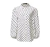 Polka Dot Lantern Blouse chemisier chemisier Plus Taille Femmes Vintage Bouton Vintage Up Tops à manches longues Spring Automne Blanche Blusa 210415