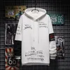 Siyah Hip Hop Hoodie Erkekler Rahat Punk Tişörtü Streetwear Serin Kadın Sonbahar Boy Erkek Moda Patchwork Kapüşonlu Hoodie Y0319