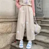 Japonais Kawaii Soft Girl Cute Bear Impression Femmes Pantalons Base Sauvage Taille Haute Pantalon Lâche Taille Élastique Casual Pantalon Étudiant 211006