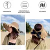 Chapeaux d'été pour femmes en raphia tricoté, chapeau de soleil pliable et respirant avec nœud de Protection, pare-soleil à volants, casquette de plage pour voyage à large bord