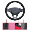 38Cm Four Seasons Universal Car Steering Wheel Cover Sand Fabric Breathable Elestic Steering Wheel Protection J220808