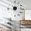 壁掛け時計の家の装飾3Dデジタル時計のオフィスの装飾ぶら下げリビングルームのステッカー