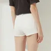 Wixra Summer White Solid Demin Shorts Button Pockets Street Style High Waist Casual Streetwear For Women 210719