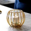 Candle Holders 1PC Golden Metal Holder Christmas Decoration Luxury Candlestick Dining Table Ornaments