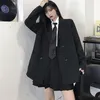 Blazers noirs coréens Blazers extérieurs Femmes à manches longues Double Butted Coat Casual Office Vêtements de printemps 210930