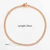 3mm Trendy 585 Rose Gold Lumaca Braccialetto di perline di grano per le donne Ragazza Fashion Wedding Party Jewelry Regali Donna 20cm Dcb58