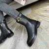 High quality cowhide knee boots black real leather flat heels triangle belt buckle long boot women designer winter shoes6656025