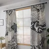 Gardin draperier England klassisk stil minimalistisk modern svartvita linjer skugga gardiner för vardagsrum matsal sovrum.