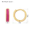 Hoop & Huggie Trendy Gold Color Small Huggies With Colorful Epoxy Enamel Painted 13mm Earrings For Women Girl Elegant Party Jewelry