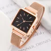 Relógios de pulso rosa Rose Golden Watches para mulheres elegantes senhoras relógio de quartzo pulseira de aço inoxidável pulseira magnética fivela alça reloj dama