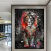 벽 스티커 추상 라이온스 유화 현대 다채로운 동물 포스터 및 인쇄 아트