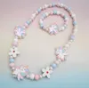 INS Girl Lucky Jewelry Sets Natural Wooden Necklace Bracelet Cartoon Animal Design Children Cute Unicorn bracelets Kids Christmas Bracelets