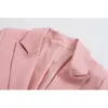 Toppies Mode Rosa Blazer Frau Anzug Jacke Einreiher Damen Formale Blazer Büro Mantel 210412