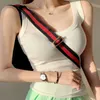WOMENGAGA Korea Slim U-Ausschnitt Weiß Sommer Sexy Frauen Stricken Tank Tops Baumwolle Crop Top Streetwear Gothic Tunika LV1F 210603